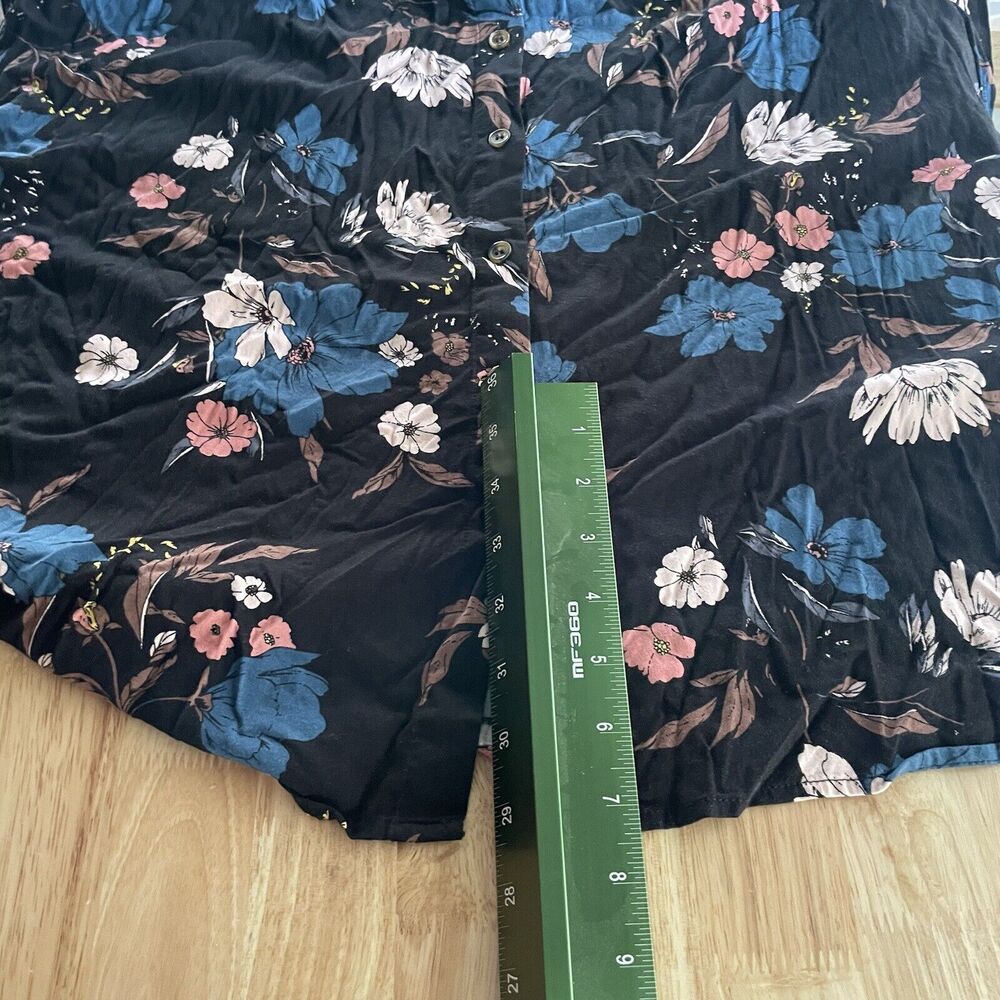 Torrid Dress Loral Button Front Challis Drawstring Midi Floral Stretch Size 1 - Picture 7 of 9